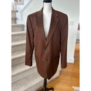 Clubroom Chocolate Brown Cashmere Two Button Blazer 42L